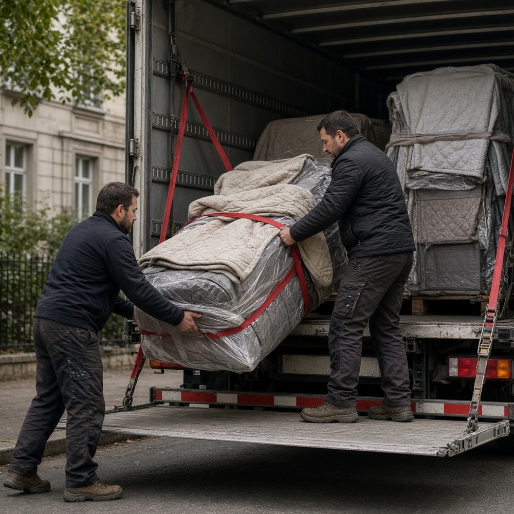 umzug-berlin-quadrat Umzugsunternehmen beim Möbeltransport in Berlin mit Umzugskartons